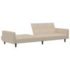 vidaXL Divano Letto a 2 Posti Crema Tessuto in Microfibra