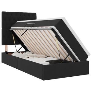 vidaXL Letto con contenitore e LED con led Nero 90 x 190 cm Velluto