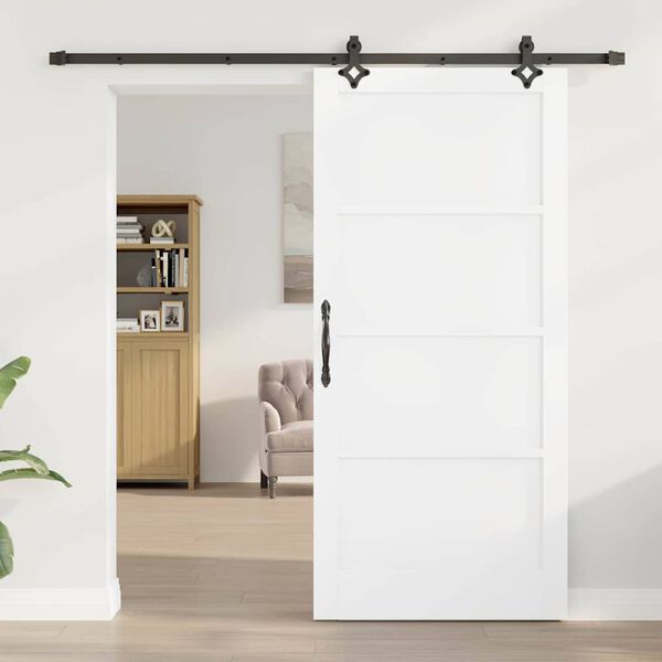 vidaXL Porta scorrevole ORKDAL Bianco 93 x 202 cm Pino massello