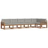 vidaXL Set di divani da esterno 6 pz Naturale e Grigio Chiaro