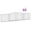 vidaXL Cesti Gabbioni ad Arco 3 pz 400x50x80/100 cm Ferro Zincato