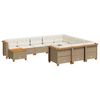 vidaXL Set Divani da Giardino 11 pz con Cuscini Beige in Polyrattan