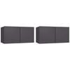 vidaXL Mobili Porta TV Pensili 2pz Grigi 60x30x30 cm