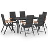 vidaXL Set da Pranzo da Giardino 7 pz Nero e Marrone