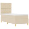 vidaXL Letto a Sorgente LED con materasso Crema 80 x 200 cm Tessuto