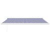 vidaXL Tenda Sole Retrattile Blu e Bianca 4,5x3 m Tessuto e Alluminio