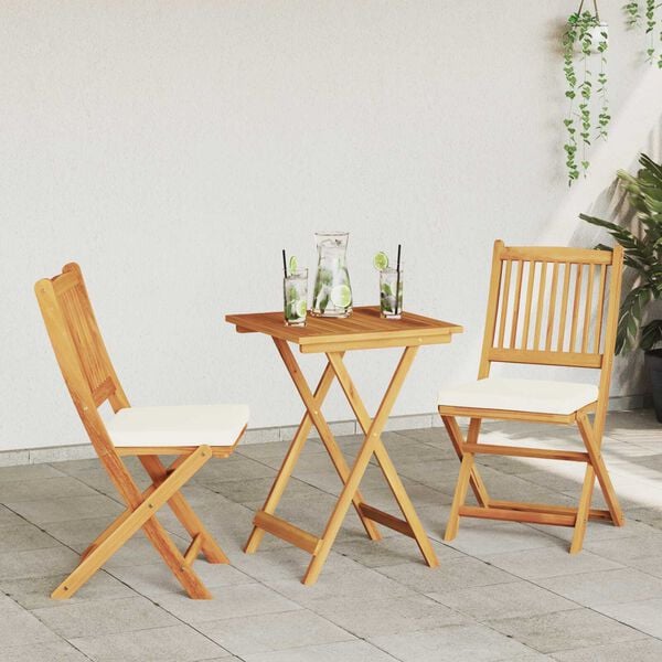 vidaXL Set Bistro da Giardino 3 pcs Marrone Legno di Acacia Massello