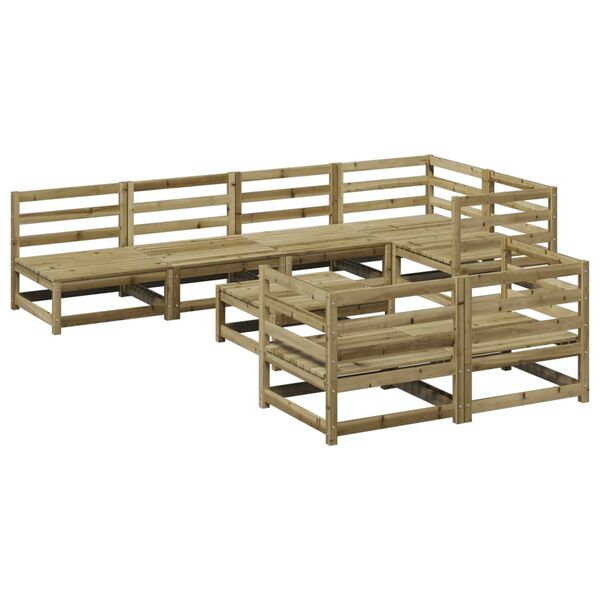 vidaXL Set Divani da Giardino 8 pz in Legno Impregnato di Pino