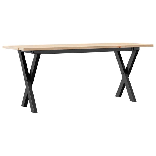 vidaXL Tavolino Salotto Telaio a X 110x40x45 cm Legno Pino e Acciaio