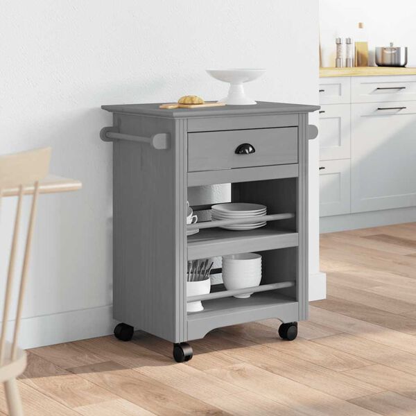 vidaXL Carrello da Cucina BODO Grigio 67,5x45x80 cm