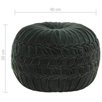 vidaXL Pouf in Velluto di Cotone Design Fumé 40x30 cm Verde
