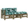 vidaXL Set Divani da Giardino 3pz con Cuscini Legno Impregnato di Pino
