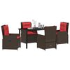 vidaXL Set da Pranzo per Giardino 5 pcs Marrone Poly Rattan