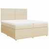 vidaXL Giroletto a Molle con Materasso Crema 200x200 cm in Tessuto