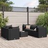 vidaXL Set Mobili da Giardino 6 pz con Cuscini in Polyrattan Nero