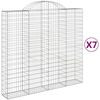 vidaXL Cesti Gabbioni ad Arco 7 pz 200x50x180/200 cm Ferro Zincato