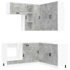 vidaXL Unit&agrave; Cucina PORTO 8 pz Grigio Cemento Legno ingegnerizzato