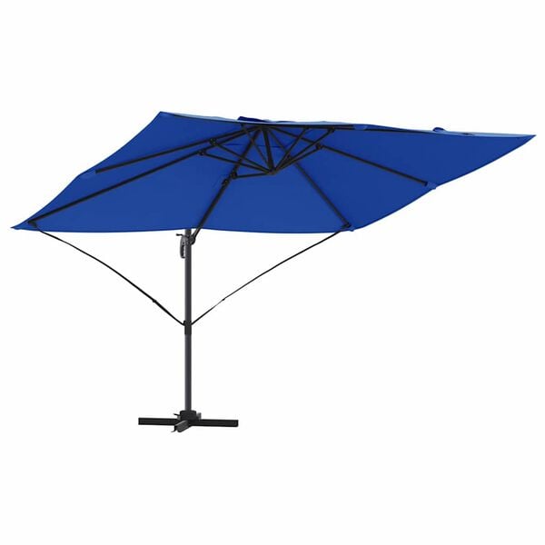 vidaXL Parasol Roma a braccio Blu e Nero 352 x 251 x 260 cm