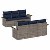 vidaXL Set Divano da Giardino con cuscino 7 pcs Grigio polyrattan