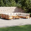 vidaXL Set Divani da Giardino 10pz con Cuscini Legno Massello Acacia