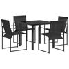vidaXL Set da Pranzo per Giardino 5 pz Nero Textilene e Acciaio
