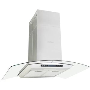 vidaXL Cappa a Isola 90cm con Display LCD e Sensore Touch 756 m&sup3;/h LED