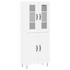 vidaXL Credenza Bianca 69,5x34x180 cm in Legno Multistrato