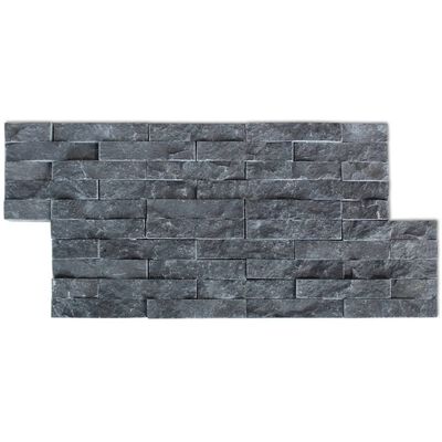 vidaXL Set 5 pz Pannelli di rivestimento per pareti in marmo nero 0,5 m²