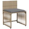 vidaXL Set da Pranzo da Giardino 7 pz con Cuscini Beige in Polyrattan