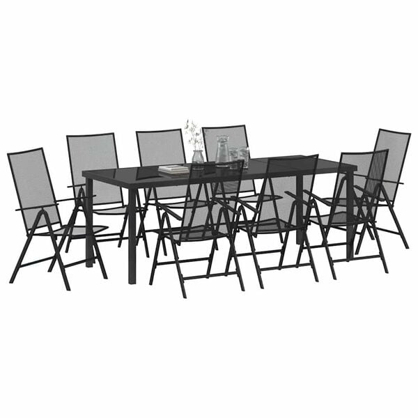 vidaXL Set da Pranzo per Giardino 9 pcs Antracite