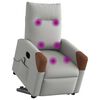 vidaXL Poltrona Alzapersona Massaggi Elettrica Grigio Nuvola Tessuto