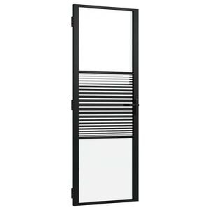 vidaXL Porta in vetro Rigato Nero 76 x 3,5 x 201,5 cm Alluminio