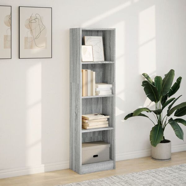 vidaXL Libreria Grigio Sonoma 40x24x143 cm in Legno Multistrato
