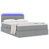 vidaXL Letto con contenitore e LED Grigio chiaro 140 x 190 cm