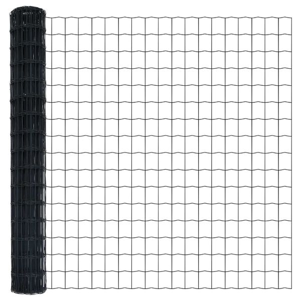 vidaXL Recinzione Euro Grigio 1.5 x 10 m Ferro rivestito in PVC