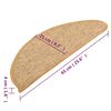 vidaXL Tappetini per scale 15 pz 65x21x4 cm Sisal Semicircolari Grandi