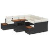 vidaXL Set Divano da Giardino 9 pz Nero Poly Rattan