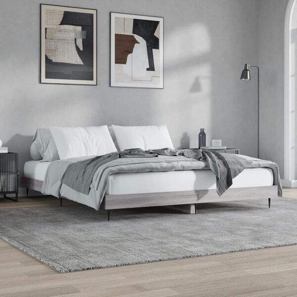 vidaXL Giroletto senza Materasso Grigio Sonoma 160x200 cm Truciolato