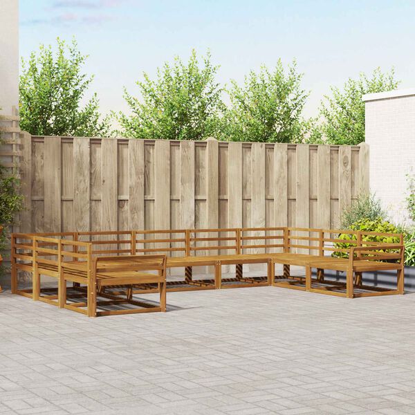 vidaXL Set di divani da esterno 9 pcs Naturale