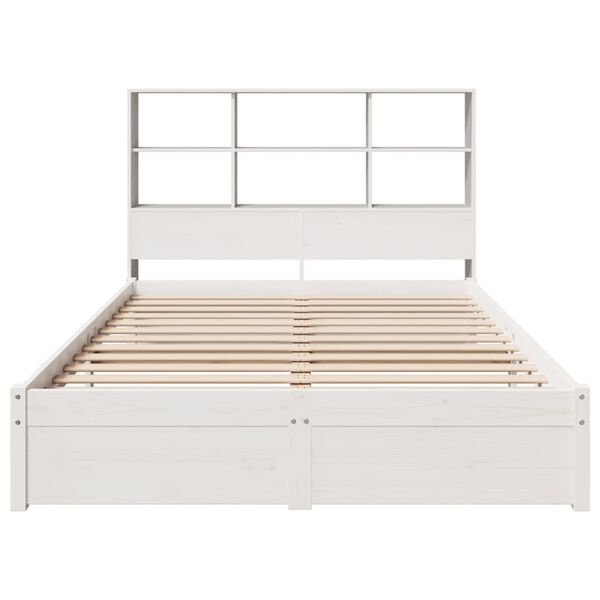 vidaXL Letto Libreria senza Materasso Bianco 160x200 cm Legno di Pino