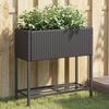 vidaXL Fioriere da Giardino con Ripiani 2pz Nere 70x28x70cm Polyrattan