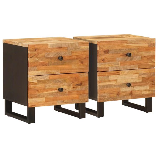 vidaXL Armadio da Notte con cassetto 2 pcs Marrone 40 x 33 x 46 cm