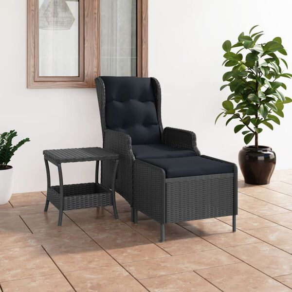 vidaXL Set Divani da Giardino 2 pz con Cuscini Polyrattan Grigio Scuro