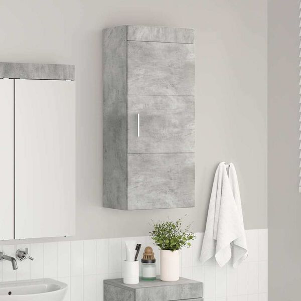 vidaXL Armadio da bagno a muro TULUM Grigio cemento 37 x 24,5 x 86 cm