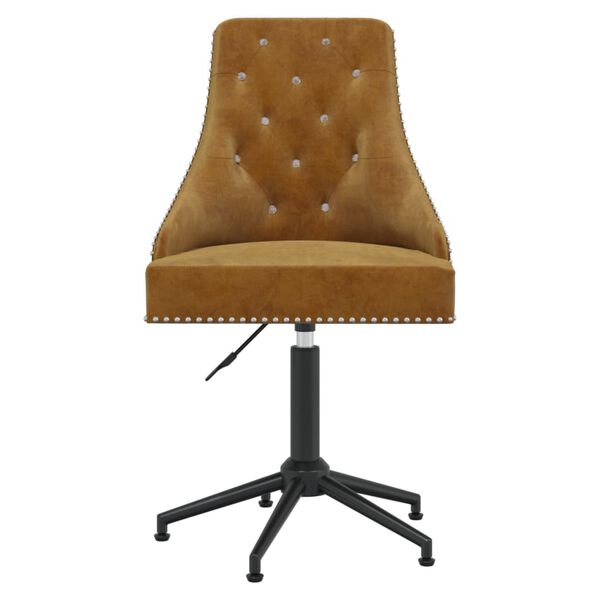 vidaXL Sedia da Pranzo Girevole Marrone in Velluto