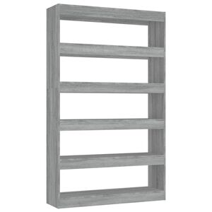 vidaXL Libreria/Divisorio Grigio Sonoma 100x30x166 cm