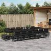 vidaXL Set da Pranzo da Giardino 17 pz con Cuscini Nero in Polyrattan