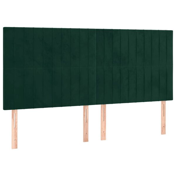 vidaXL Testiera Verde Scuro 160x5x118/128 cm Velluto