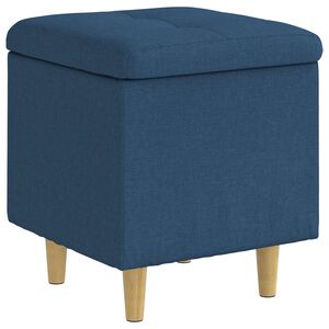 vidaXL Pouf contenitore con cuscino Blu 40 x 40 x 45 cm Tessuto