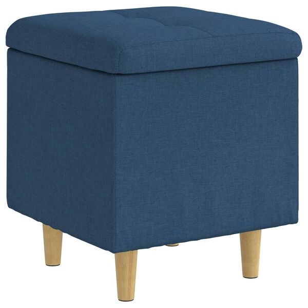 vidaXL Pouf contenitore con cuscino Blu 40 x 40 x 45 cm Tessuto